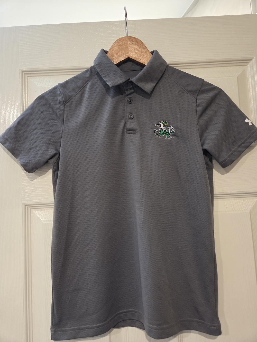 Under Armour Mens Gray Polo Shirt with Embroidered Logo